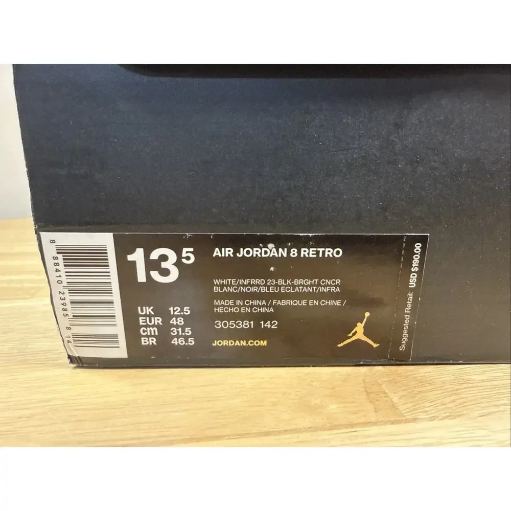 Size 13.5 - Air Jordan 8 Retro Three Peat 305381-142 2015 OG Box